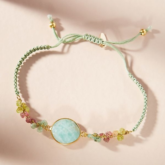 Anthropologie Jewelry - Anthropologie 14K Gold Adella Stone Bracelet NWT